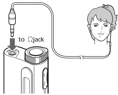 SONY NW-E5 - Connect the headphones/earphones. - 1