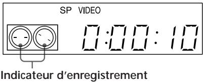 SP VIDEO 0:00:10 Indicateur d'enregistrement