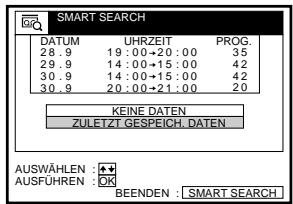 SONY SLV-SE60NP - So rufen Sie nach dem Herausnehmen der Kassette den letzten Datenbildschirm ab - 2