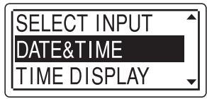 SONY ICD-UX71 - Selecteer "DATA &amp; TIME" in het menu. - 2