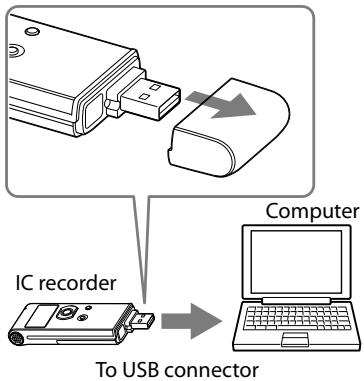 SONY ICD-UX91F - Connecting the IC recorder to your computer - 1