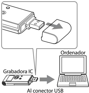 SONY ICD-UX91F - Conexión de la grabadora IC al ordinador - 1