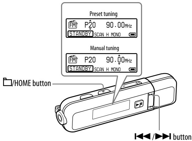 SONY NWD-E025 - Selecting broadcast stations - 1