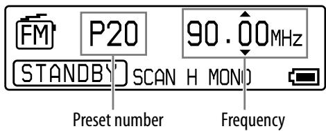 SONY NWD-E025 - Switching to the FM radio - 2