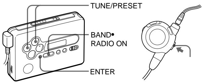 TUNE/PRESET BAND• RADIO ON ENTER
