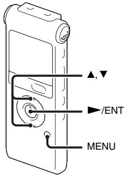 SONY ICD-UX200 - Paso 5: Ajuste del idioma del visor - 1