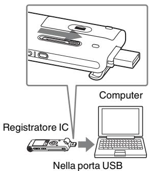 SONY ICD-UX300 - Inserire il connettore USB del registraratore IC nella porta USB del computer. - 1