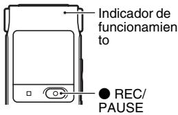 Indicador de funcionamiento REC/ PAUSE