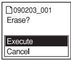 SONY ICD-UX300F - Selezione e cancellazione di un messaggio - 2