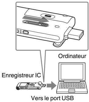 Enregistreur IC Vers le port USB Ordinateur