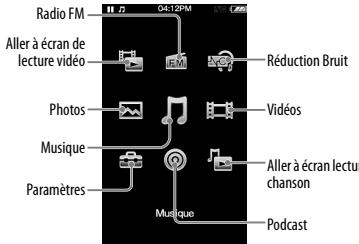 SONY NWZ-A845 - Menu Accueil - 1