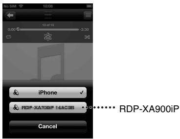SONY RDP-XA900IP - Sélectionnez « RDP-XA900iP » dans le menu AirPlay d'iTunes ou de votre iPhone, iPod touch ou iPad. - 1