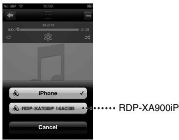 SONY RDP-XA900IP - Select "RDP-XA900iP" on the "AirPlay" menu of iTunes or your iPhone, iPod touch or iPad. - 1