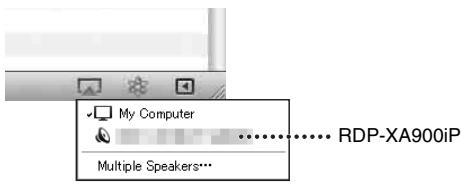 SONY RDP-XA900IP - Select "RDP-XA900iP" on the "AirPlay" menu of iTunes or your iPhone, iPod touch or iPad. - 2