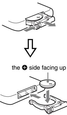 SONY RDP-XA900IP - To replace the battery of the remote control - 1