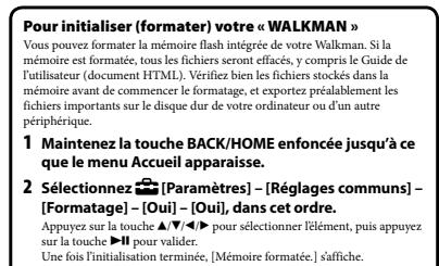 SONY NWZ-E373 - Remarque sur les écouteurs - 1