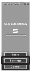 SONY CYBER-SHOT DSC-P52 - Modification des paramètres de l'application « Image Transfer » - 2