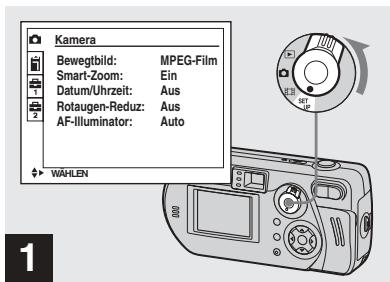 SONY CYBER-SHOT DSC-P52 - Aufzeichnen von Datum und Uhrzeit auf dem Standbild - 1