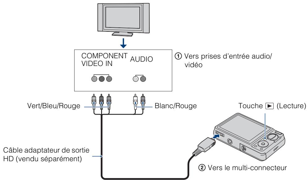 SONY CYBER-SHOT DSC-W290 - Visualisation d'une image en raccordant l'appareil à un téléviseur HD - 1