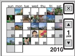 SONY CYBER-SHOT DSC-W350D - Visualisation d'images avec le calendrier - 1