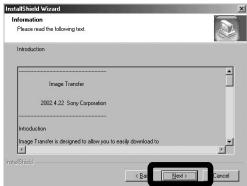 SONY DSC-P10 - Installation d'« Image Transfer - 4