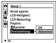 SONY DSC-P10 - Ändern der Posten auf dem Bildschirm SET UP - 2