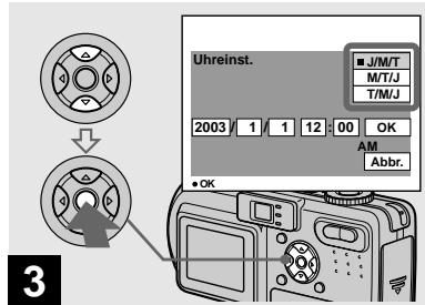 SONY DSC-P10 - Einstellen von Datum und Uhrzeit - 3