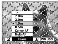 SONY DSC-P10 - Wahlen Sie (Fokus) mit und stellen Sie dann die Aufnahmeentfernung mit / ein. - 1