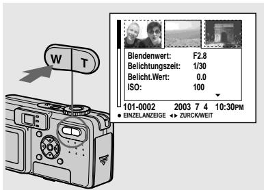 SONY DSC-P10 - Wiedergabe einer Index-Anzeige (Neun- oder Drei-Bild-Anzeige) - 3