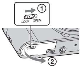 SONY CYBER-SHOT DSC-HX7V - Wkładanie karty pamięci (sprzedawana oddzielnie) - 1