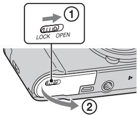 SONY CYBER-SHOT DSC-HX7V - Einsetzen einer Speicherkarte (getrennt erhältlich) - 1