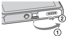 SONY CYBER-SHOT DSC-T110 - Einsetzen des Akkus/einer Speicherkarte (getrennt erhältlich) - 4