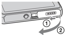 SONY CYBER-SHOT DSC-T110 - Inserimento del pacco batteria/di una scheda memoria (in vendita separatamente) - 1