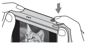 SONY CYBER-SHOT DSC-T110 - Press the shutter button fully down. - 1