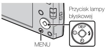 Przycisk lampy błyskowej MENU DISP