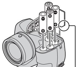 SONY CYBER-SHOT DSC-H300 - Inserción de las pilas/una tarjeta de memoria (se vende por分开) - 2