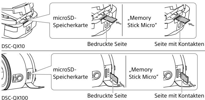 SONY QX100 - Einsetzen einer Speicherkarte - 1