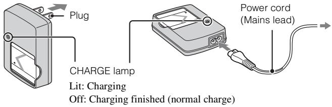 SONY CYBER-SHOT DSC-W570 - Charging the battery pack - 1