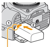 SONY ALPHA DSLR-A100 - Insert the charged battery pack. - 2
