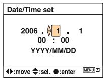 SONY ALPHA DSLR-A100 - Set the clock with the controller. - 4