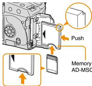 SONY ALPHA DSLR-A100 - Note on the Memory Stick Duo Adaptor for CompactFlash slot - 1