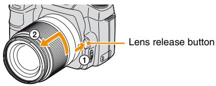 SONY ALPHA DSLR-A100 - To remove the lens - 1