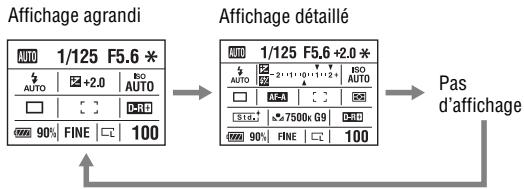 SONY ALPHA 350 - Selection de l'affichage d'informations d'enregistrement - 2