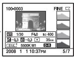 SONY ALPHA 350 - Per commutare la visualizzazione dei dati di registrazione - 2