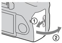 SONY ALPHA 350 - Inserimento di una scheda di memoria - 1