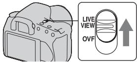 SONY ALPHA 350 - Impostare l'interruttore LIVE VIEW/OVF su "LIVE VIEW". - 1