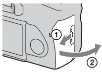 SONY ALPHA 350 - Insertion d'une carte mémoire - 1