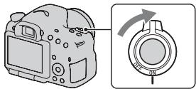SONY A65 - Placez l'interrupteur d'alimentation sur ON pour allumer l'appareil. - 1