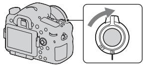 SONY A77 - Impostare l'interruttore di accensione su ON per accendere la fotocamera. - 1