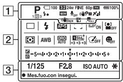 SONY A77 - Elenco delle icone per il modo mirino - 2
